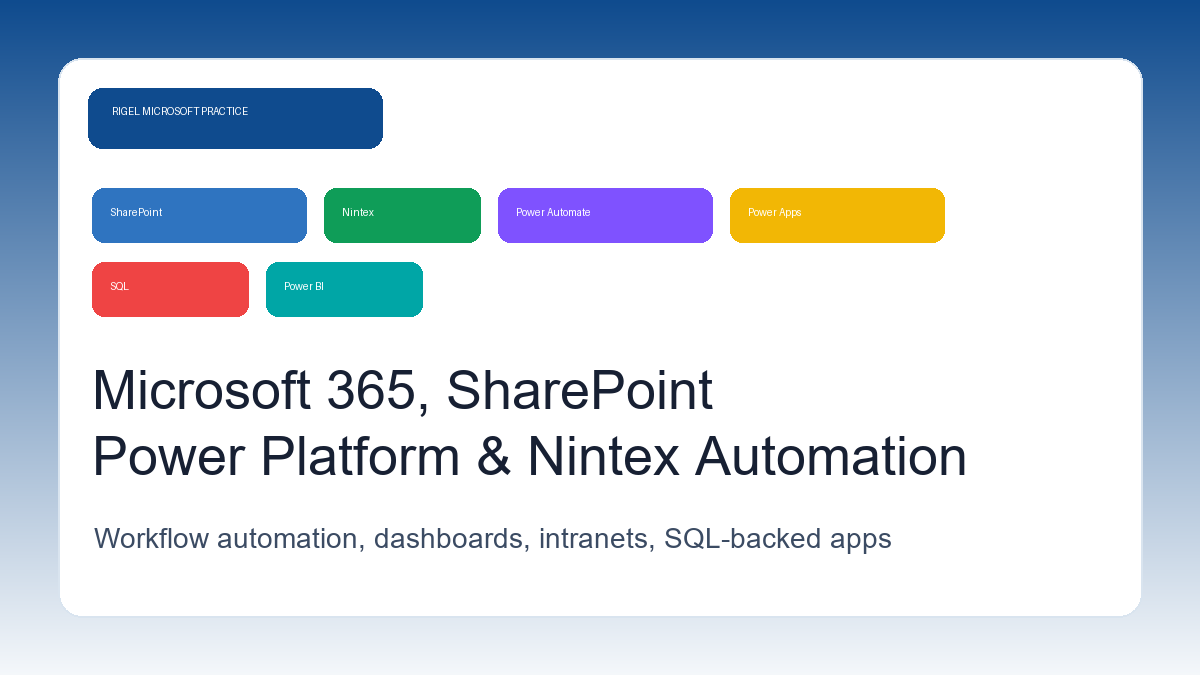 SharePoint, Power Apps, Power Automate & Nintex Workflow Automation for Enterprise Operations